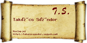 Takács Sándor névjegykártya