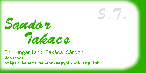 sandor takacs business card