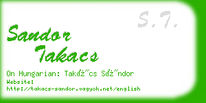 sandor takacs business card